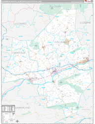 Bloomsburg-Berwick Metro Area Wall Map Premium Style 2026